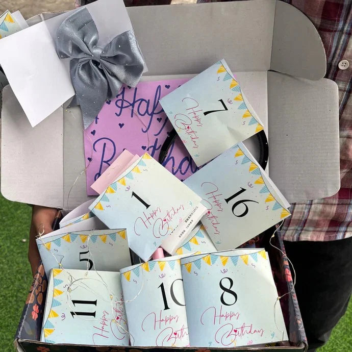Birthday Surprise Countdown Gift Box | 1–19 Days Memory & Gift Reveal Box